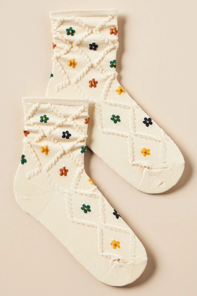 Casa Clara Textured Floral Socks