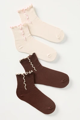 Ruffle Cuff Socks, Set of 2