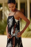 Traffic People Palm Tree Embroidered Tunic Dress