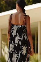 Traffic People Palm Tree Embroidered Tunic Dress