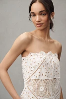 BHLDN Strapless Eyelet Column Maxi Dress