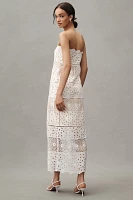 BHLDN Strapless Eyelet Column Maxi Dress
