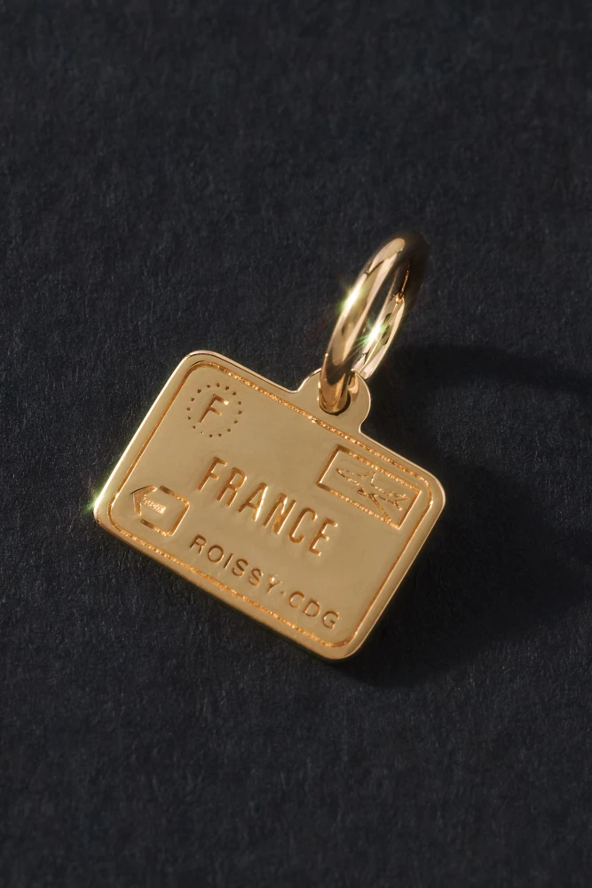 Jet Set Candy Solid Gold Mini Passport Stamp Charm