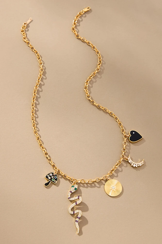 Phyllis + Rosie Snake Charm Necklace