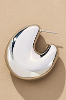 Curved Chunky Metal Hoop Earrings