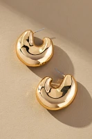 Curved Chunky Metal Hoop Earrings