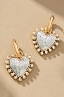 Mixed Metal Charm Heart Earrings