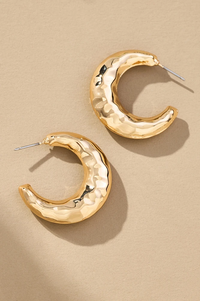 Molten Textured Hoop Earrings