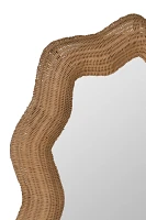 Maxine Rattan Scalloped Floor Mirror