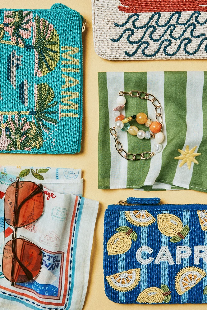 The Fiona Medium Beaded Pouch: City Edition