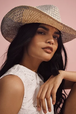By Anthropologie Two-Tone Straw Rancher