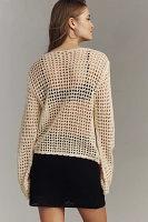 Crochet 3D Rosette Cardigan Sweater
