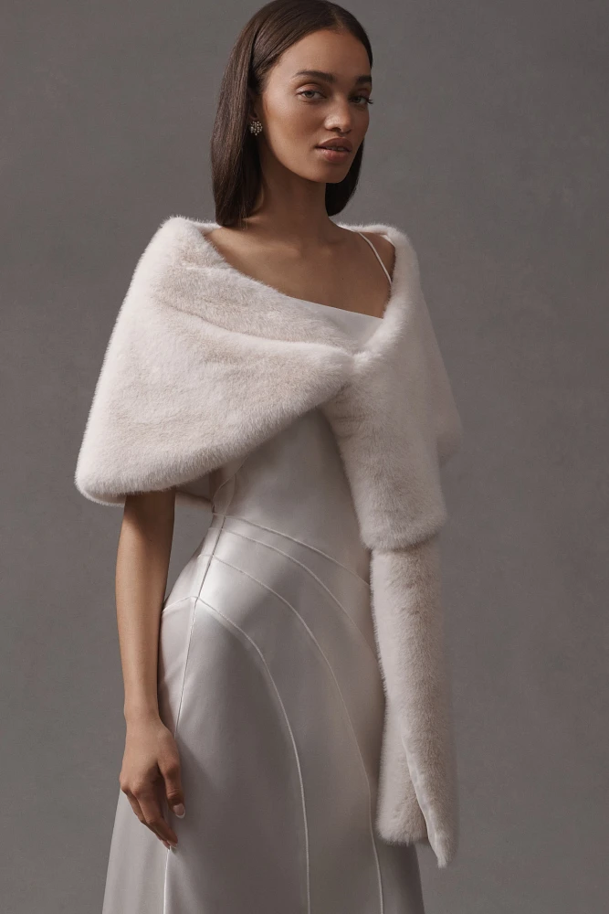 Theia Faux-Mink Fur Stole