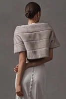 Theia Faux-Mink Fur Off-The-Shoulder Capelet