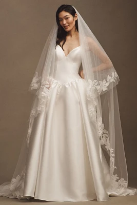 Jenny Yoo Ezra Floral Appliqué Cathedral Veil