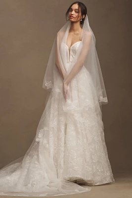 Jenny Yoo Emerson Floral Appliqué Cathedral Veil