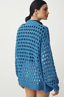 Maeve Chunky Open-Stitch Cardigan