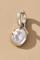 Crystal Bezel Charm Huggie Hoop Earrings