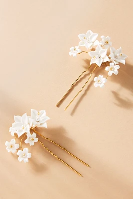 Nestina Floral Hair Pins, Set of 2