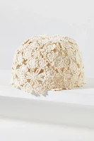 By Anthropologie Floral Crochet Cloche Hat