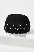 By Anthropologie Pearl-Embellished Crochet Cloche Hat