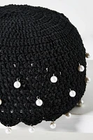 By Anthropologie Pearl-Embellished Crochet Cloche Hat