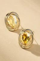 Spiraled Stone Post Earrings