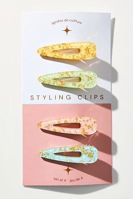Gold Leaf Hair Clips, Set of 4