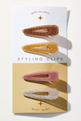 Glitter Hair Clips, Set of 4