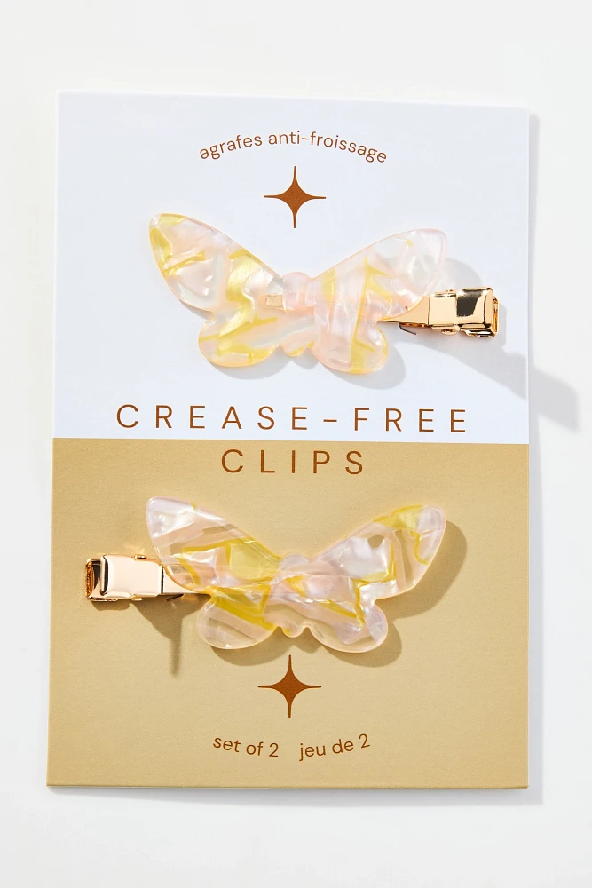 Butterfly Crease-Free Hair Clips, Set of 2