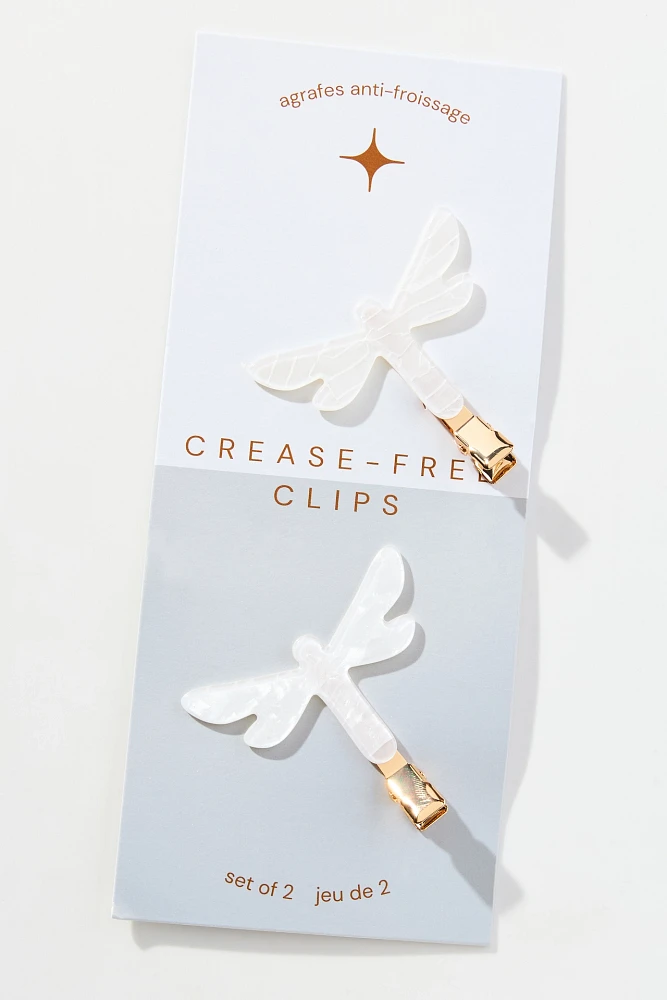 Dragonfly Crease-Free Hair Clips, Set of 2