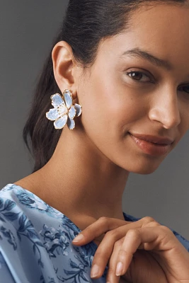 The Pink Reef Handpainted Flower Earrings