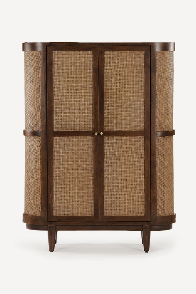 Canggu Acacia Cane Curved Cabinet