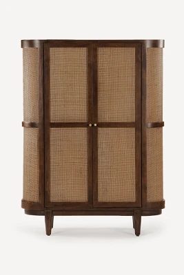 Canggu Acacia Cane Curved Cabinet