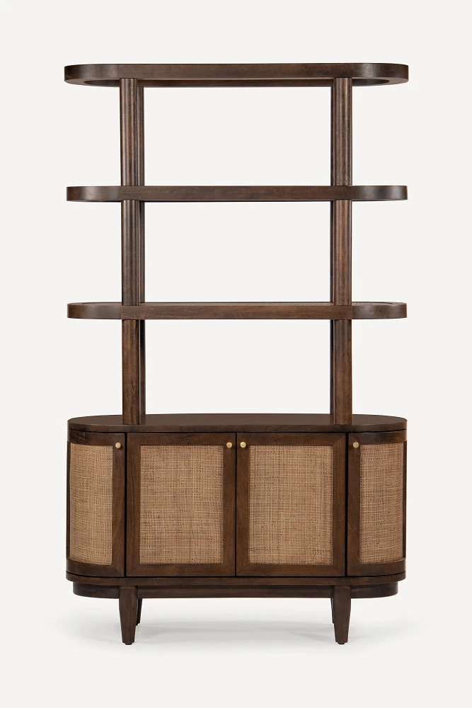 Canggu Acacia Cane Curved Bookshelf