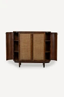 Canggu Acacia Cane Curved Storage Cabinet