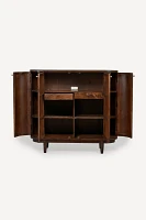 Canggu Acacia Cane Curved Storage Cabinet