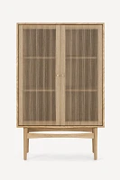 Hudson Paper Cord Oak Highboard Cabinet