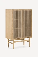 Hudson Paper Cord Oak Highboard Cabinet