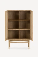 Hudson Paper Cord Oak Highboard Cabinet