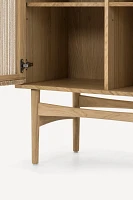 Hudson Paper Cord Oak Highboard Cabinet