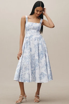 Mare Chinoiserie Sleeveless Fit & Flare Midi Dress