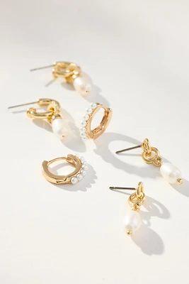 Pearl Huggie Earrings