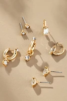Crystal Post & Huggie Hoop Earrings, Set of 4