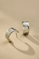 Thick Crystal Hoop Earrings