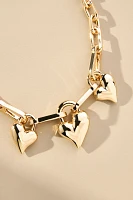 Jenny Bird Padlock Triple Heart Pendant Necklace