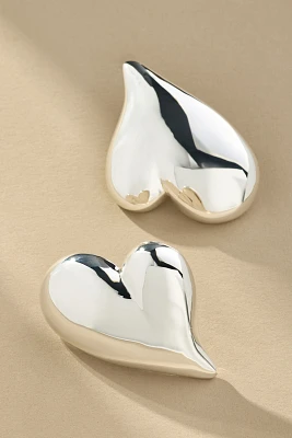Jenny Bird Mega Art Heart Button Earrings