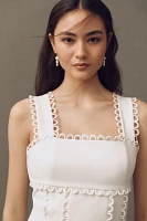 BHLDN Sleeveless Square-Neck Scallop-Trim Slim Midi Dress
