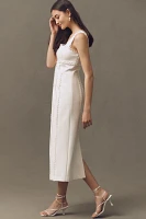BHLDN Sleeveless Square-Neck Scallop-Trim Slim Midi Dress