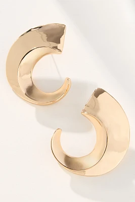 Curved Metal Post Earrings